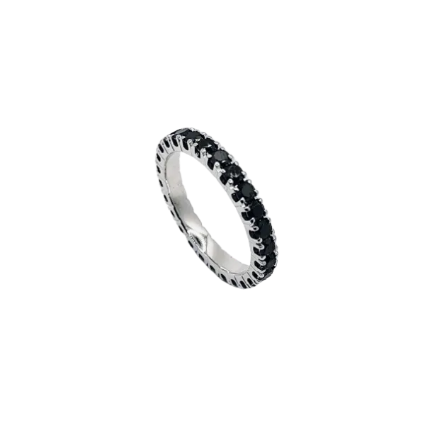 Anello Eternity con diamanti neri ct. 1,38 .