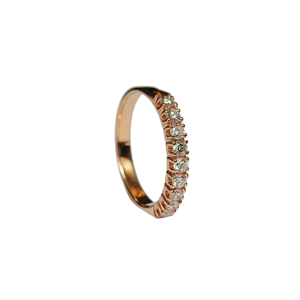 Anello Rivière in oro rosa 18kt con diamanti bianchi ct. 0,38 .