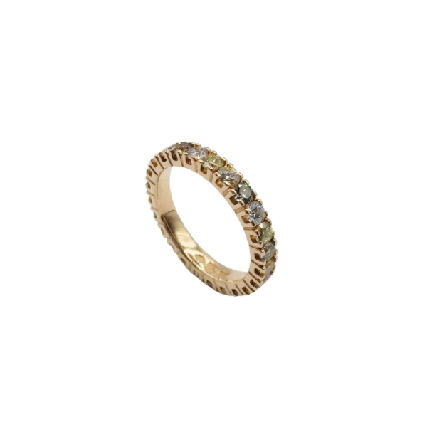 Anello Eternity con diamanti Fancy ct. 1,89