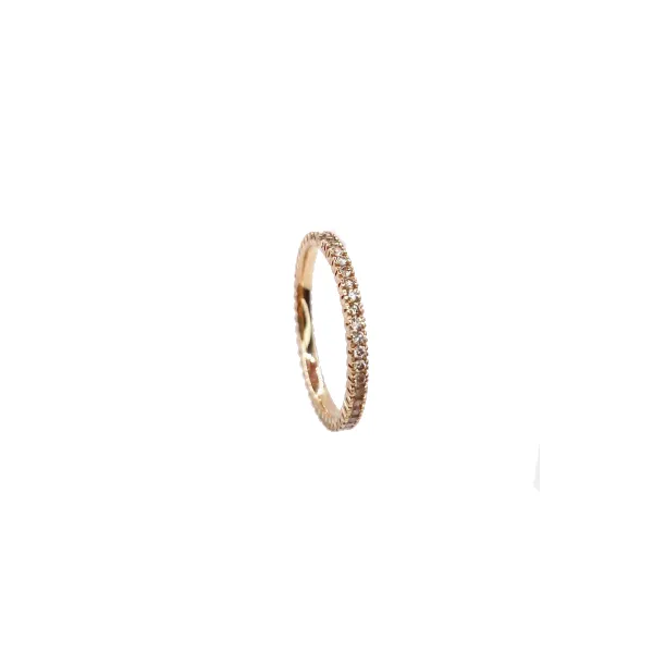 Anello Eternity in oro rosa con diamanti brown ct. 0,36
