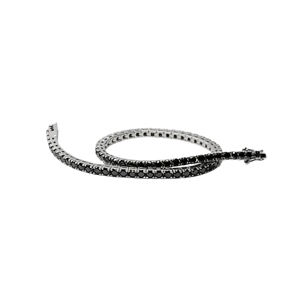 Bracciale Tennis in oro Bianco con diamanti Neri ct. 3.31
