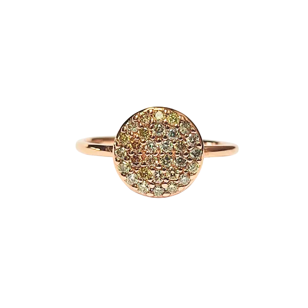 Anello Pavé Tondo in oro rosa con diamanti brown ct. 0,47
