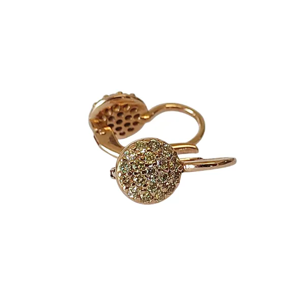 Orecchini Pavé Tondi in oro rosa con diamanti brown ct. 0,59