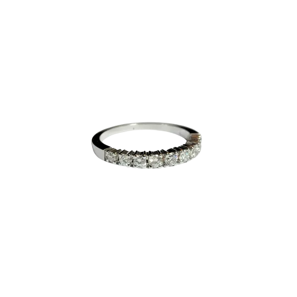 Anello Rivière in oro bianco 18 kt con diamanti ct. 0,45