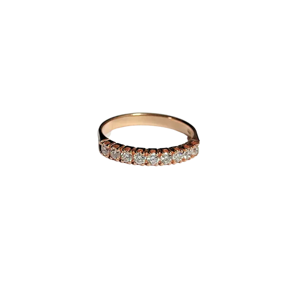 Anello Rivière in oro rosa 18 kt con diamanti ct. 0,38 (2)