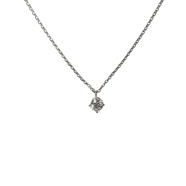 Collana Punto Luce in oro bianco 18 Kt con diamante ct. 0,28 .