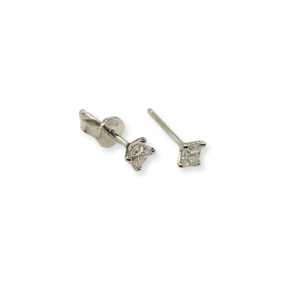 Orecchini Punto Luce in oro bianco 18 Kt con diamanti ct, 0,41 (2)
