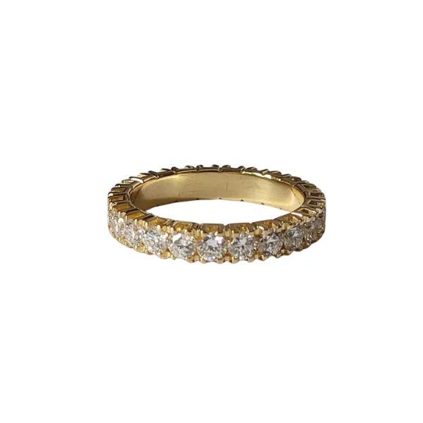 Anello Eternity in oro giallo 18 Kt con brillanti ct 1,89