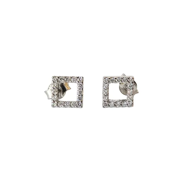 orecchini quadrati con diamanti