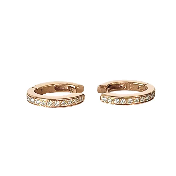 Orecchini a Cerchio in oro rosa 18 kt con diamanti