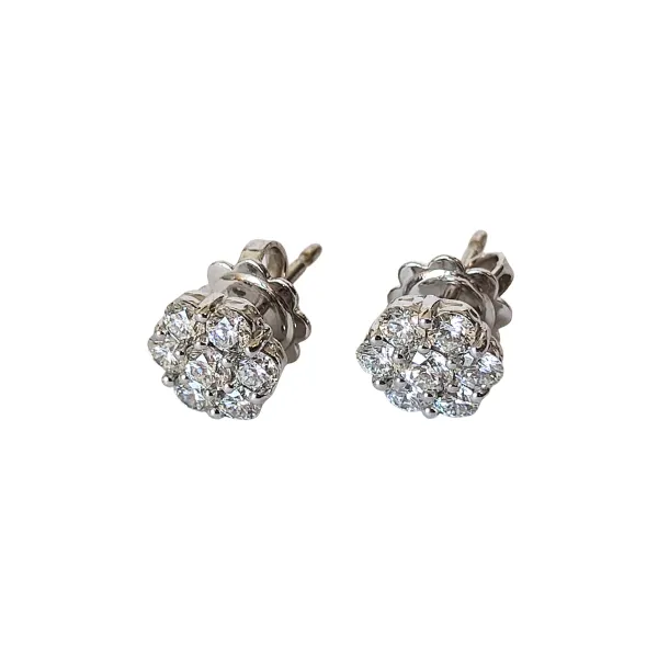Orecchini Fiore in oro bianco 18 kt con diamanti 