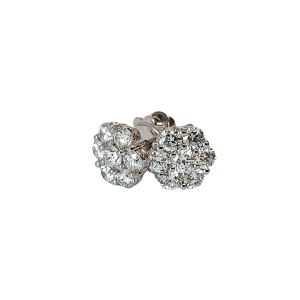 Orecchini Fiore in oro bianco 18 kt con diamanti 2