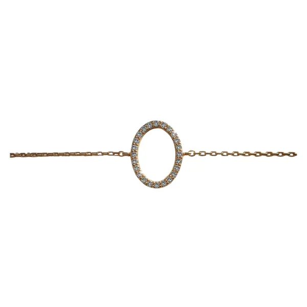Bracciale con Ovale in oro giallo 18 kt con diamanti 0,17 ct