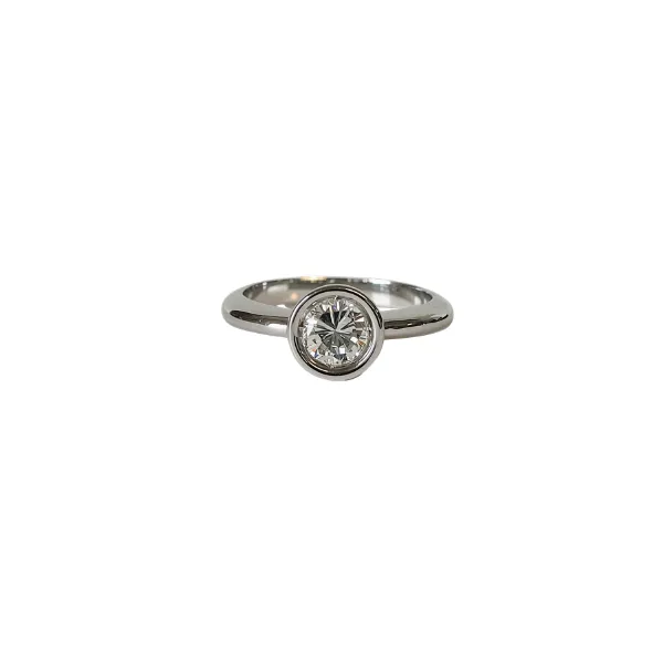 Solitario Tondo in oro bianco 18 kt con diamante 0,59 ct