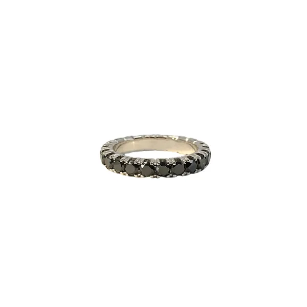 Eternity in oro bianco 18 Kt con diamanti neri 2,54 ct