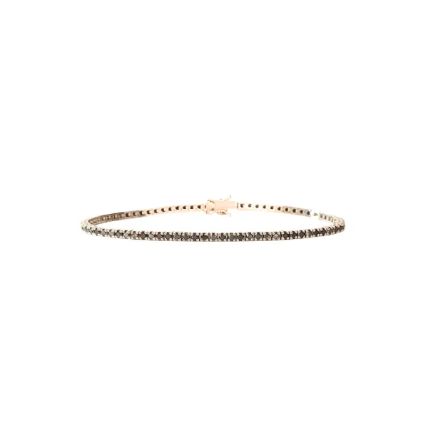 Bracciale Tennis in oro bianco 18 Kt con diamanti neri 3,36 ct